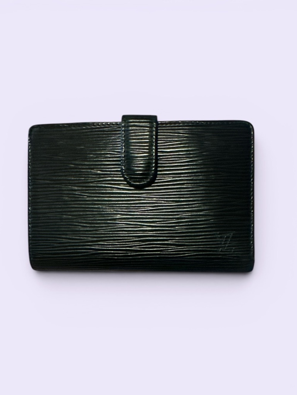 Louis Vuitton Epi Black Textured Leather Wallet with Gold Foil Logo